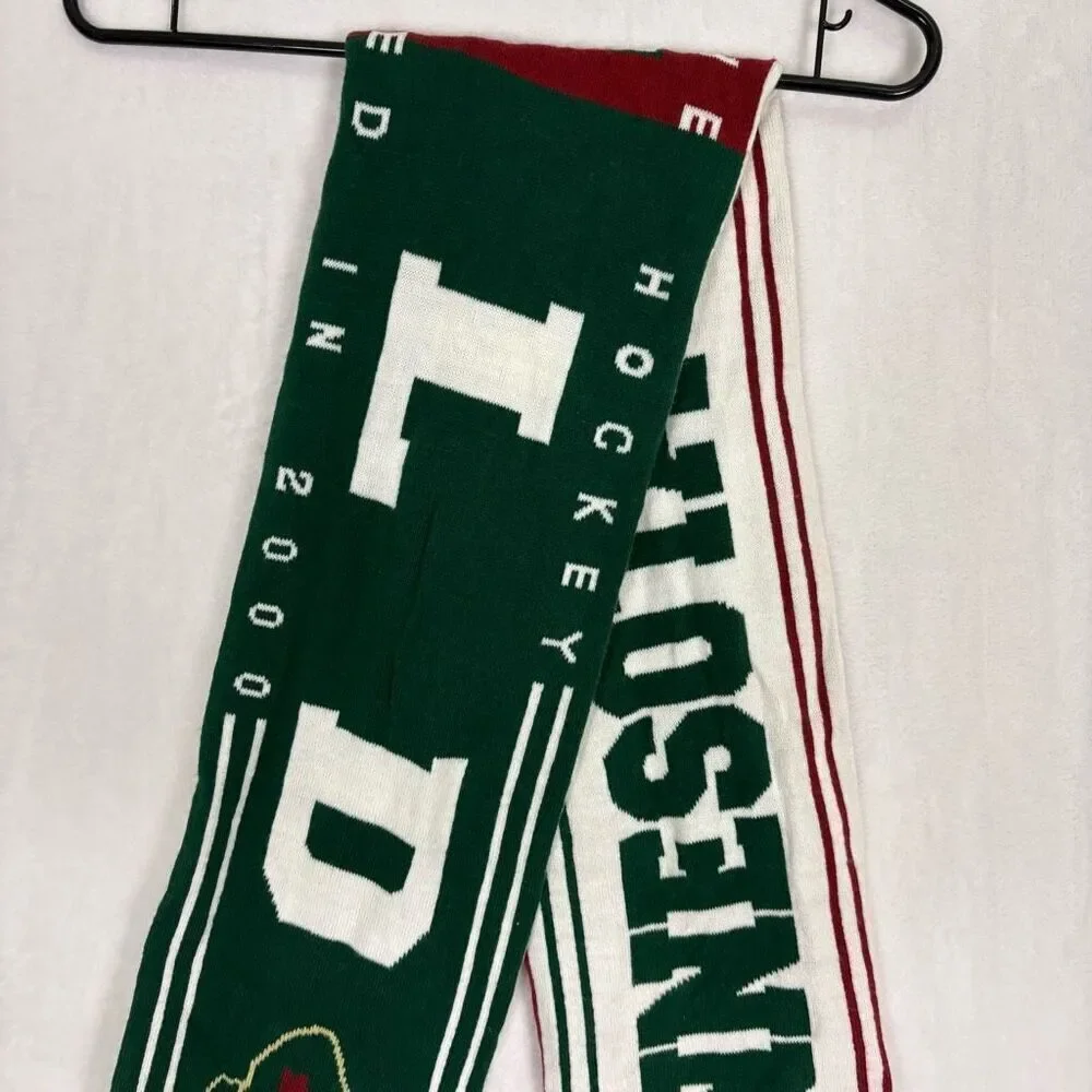 Minnesota Wild Hockey Red & White Reversible Winter‎ Scarf Unisex
